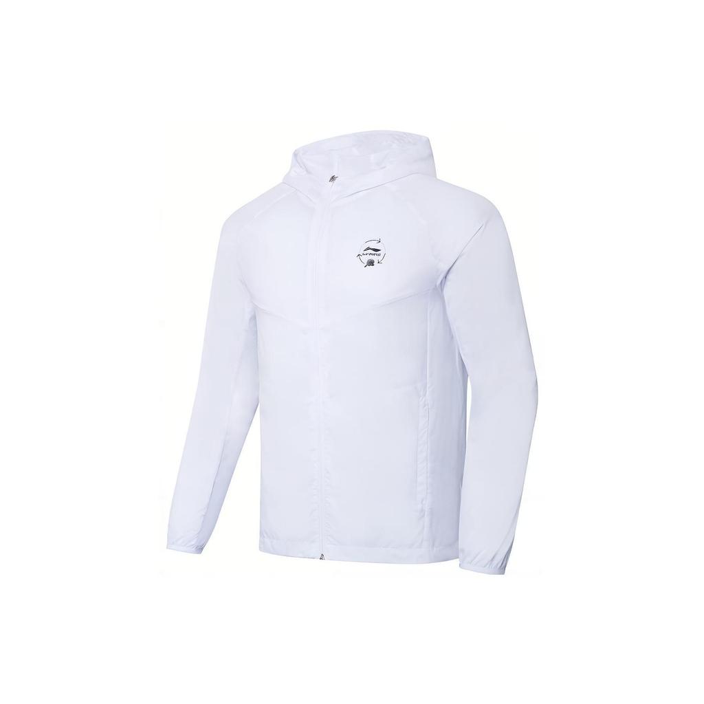 Li Ning Logo Letter Print Color Block Lightweight Sun Protection Jacket Unisex Jackets White AFDT159-1