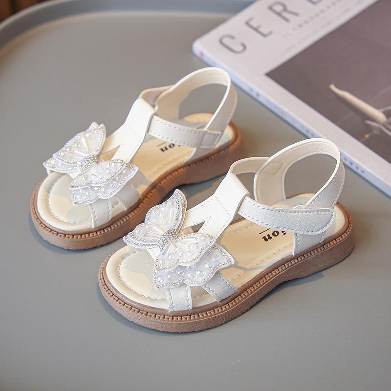 Girls' 2026 Summer Open-Toe Princess Sandals: Soft Sole, Stylish Beach Shoes