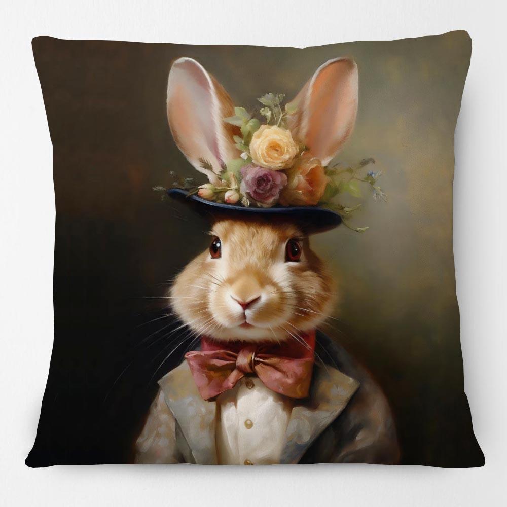 European Retro Royal Rabbit Hamster Raccoon Zebra Giraffe Altered Animals Painting Cushion Cover Decorative Pillow Case