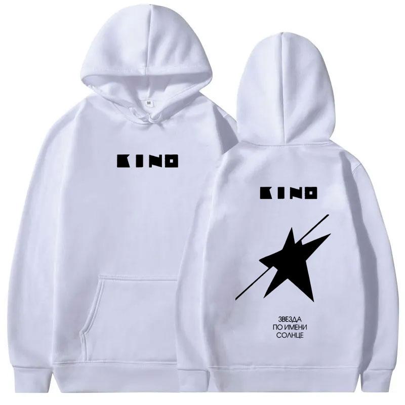 Legendary Russia Rock Band Viktor Tsoi Kino A Star Named Sun Album Logo Print Hoodie Men Women Vintage Oversized Pullover