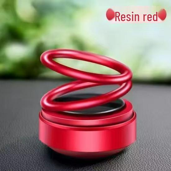 Solar Rotating Car Perfume with Double Ring Suspension - Long-lasting Aromatherapy for High-end Car Interior Decor