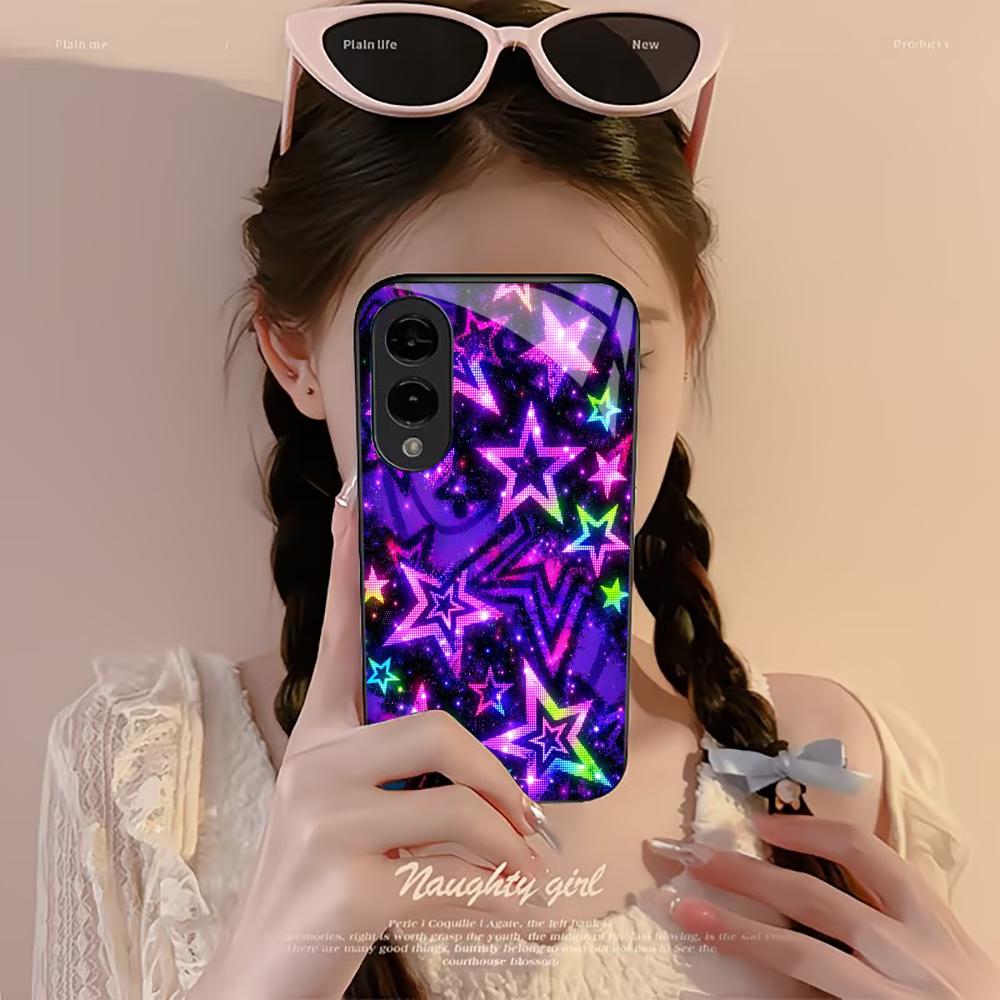 Sterne Exquisite Atmosphäre Hochwertige Handyhülle Glas TPU Handyhülle für Samsung Galaxy S26 S25 S24 S23 S22 S21 FE, Ultra, Plus