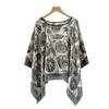 Loose Fit Poncho Cloak Thin Scarf Printed Comfortable Simulated Silk Pullover Sun Protection Polyester Versatile Scarves Women
