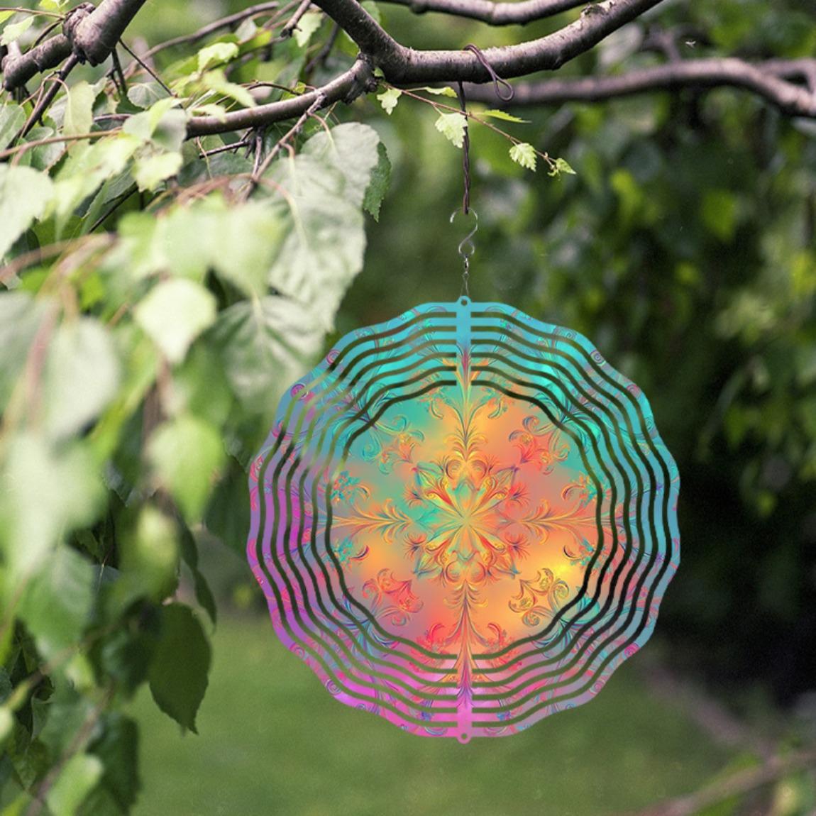 

10 Inch Metal Wind Spinner Garden Decor 360 Degree Rotating Outdoor Hanging Wind Chime for Lawn Balcony Yard No Electricity Needed Gift 01A