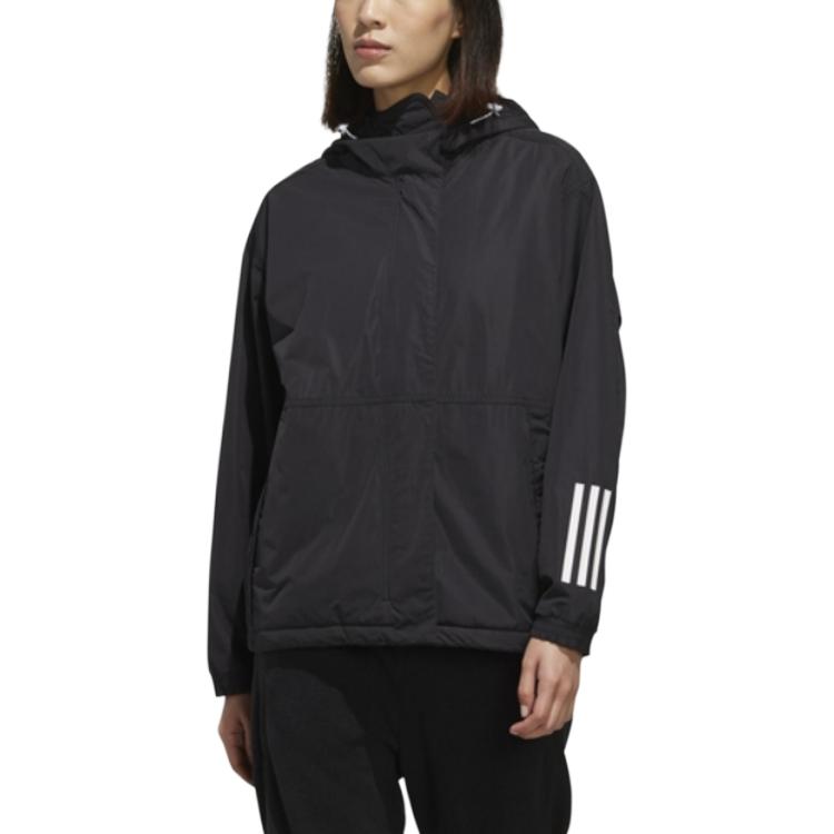 Adidas W S2S Mid Jacket Hooded Casual Loose Comfortable Windproof Long Sleeve Women Jacket Black EH8619