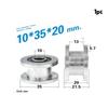 New 1/2Pcs M8/M10x35x20mm H-groove Pulley Belt Groove Pulley Roller 6000-2RS Bearing Wheel Rolling Guide Wheel