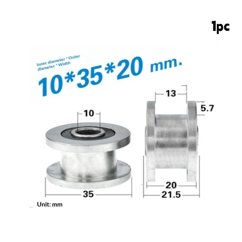 New 1/2Pcs M8/M10x35x20mm H-groove Pulley Belt Groove Pulley Roller 6000-2RS Bearing Wheel Rolling Guide Wheel