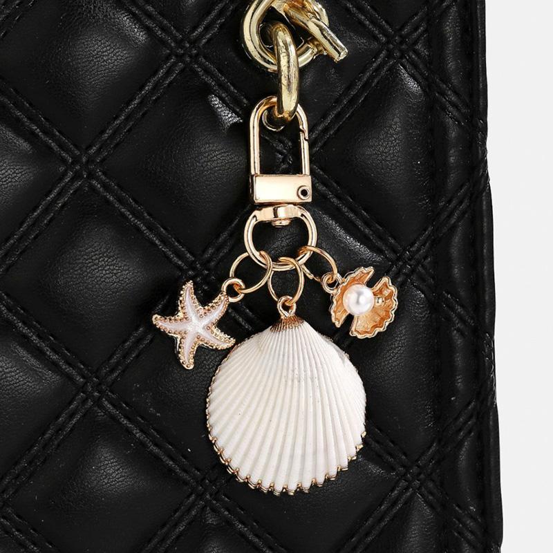 1PC Starfish Shell Fashionable Keychain Creative Keyring Pendant Naturally Conch Bag Charm Asymmetric Shell