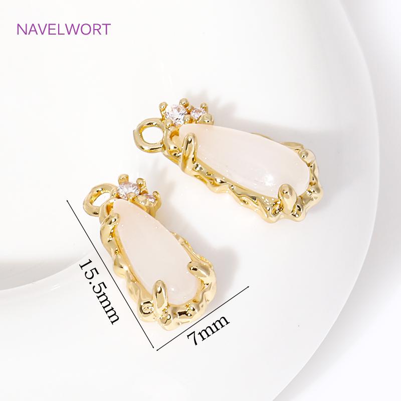 7mm*15.5mm Pendants For Jewelry 18K Gold Plated Teardrop Crystal Charms For Earrings Making,DIY Jewelry Making Accessories
