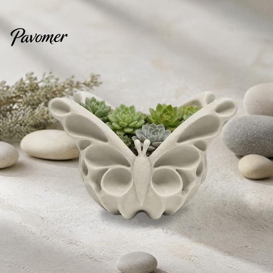 Cute Trinket Dish for Office 3D Printed Butterfly Storage Box, Decorative Succulent Planter, Desktop Modern Minimalist Home Accents Organizer