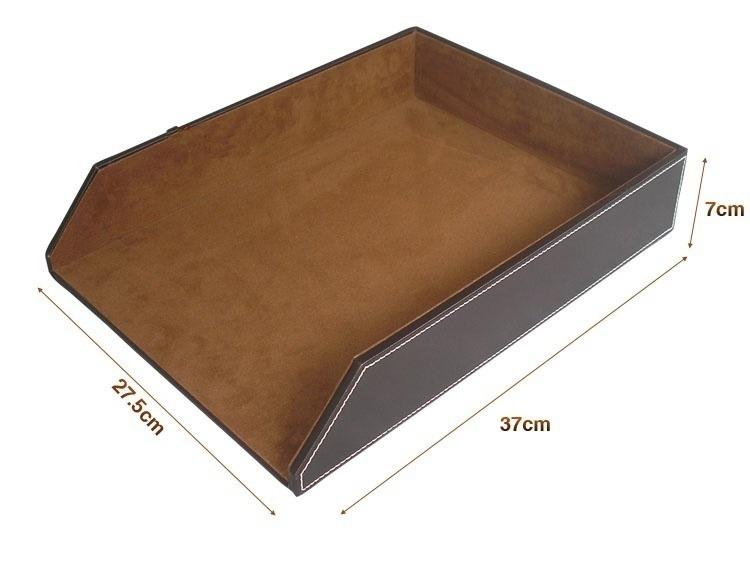 Leather A4 Paper Tray File Tray File Box Business Document Box Office Supplies