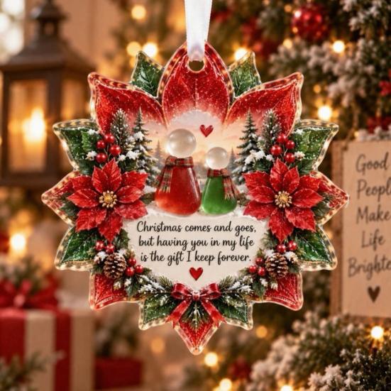 Christmas Hanging Ornaments Heartfelt Holiday Keepsake Ornament, Acrylic Decoration for Loved Office Party Decor Ones, Tree Pendant Home Party,