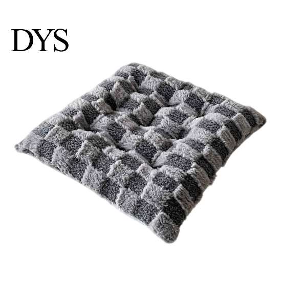 Warm Dining Chair Cushion Square Plush with Ties, Buffalo Check Plaid Seat Cushion, High Resilience Fiber Fluffy Non Slip Pad for Office Collapse Desk