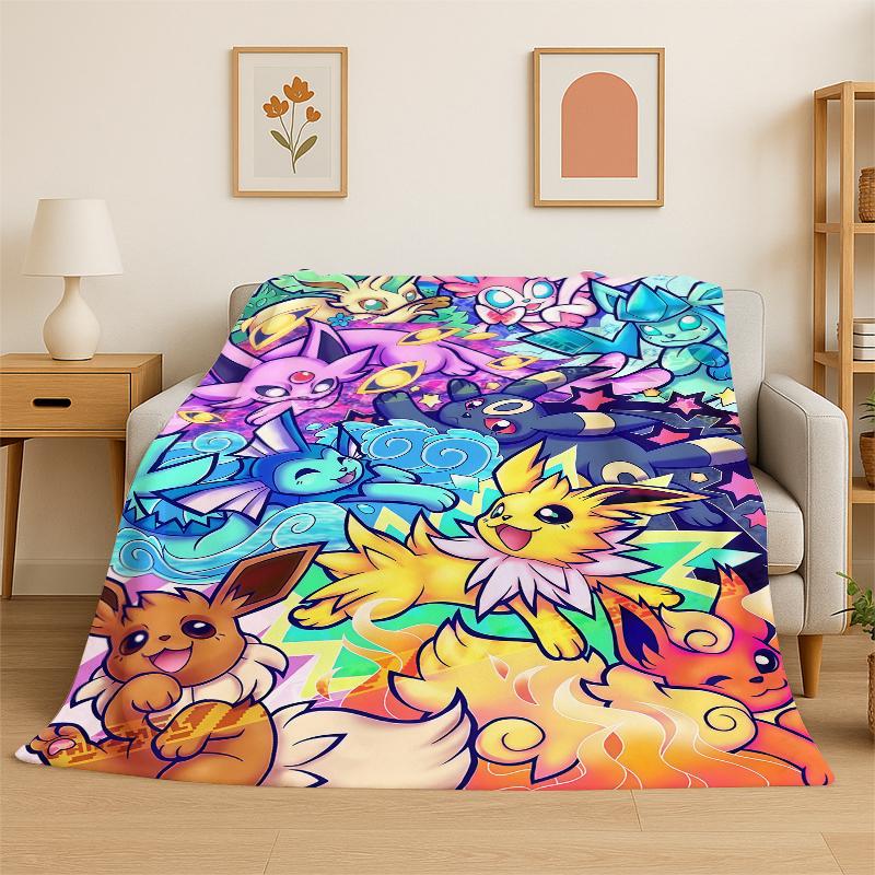

Cute Pokemon PIkachu Cartoon Flannel Blanket Soft Warm Throw Blanket for Bedroom Living Room Bed Travel Camping Picnic Kid 75x90cm
