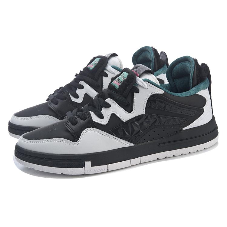 New 1807 X LINING Wei Wu PRO Skateboard Shoes Women's Low Top Black/White AECR066-1