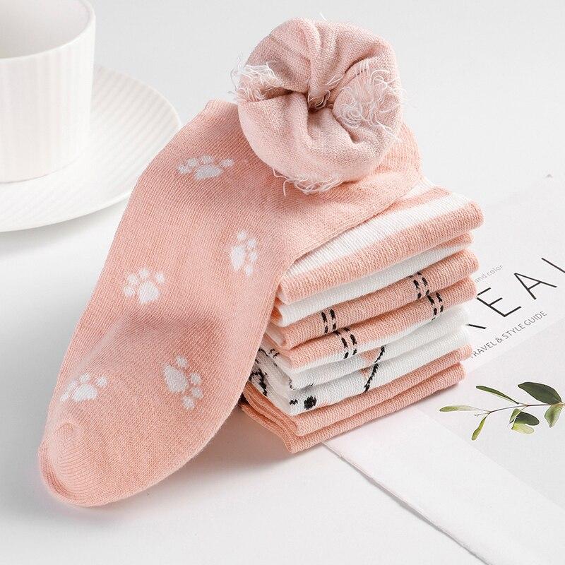 5 Pairs of Cute Cat Fashion Iadies Casual Short Socks