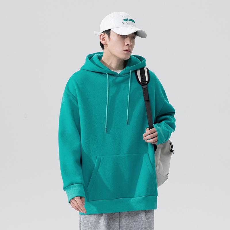 Unisex Oversized Solid Color Hooded Sweatshirt - Long Sleeve Pullover with Pocket