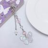 Butterfly Beaded Phone Lanyard Bowknot Pendant Wrist Strap Detachable Phone Chains Keyring Portable Accessory for Women