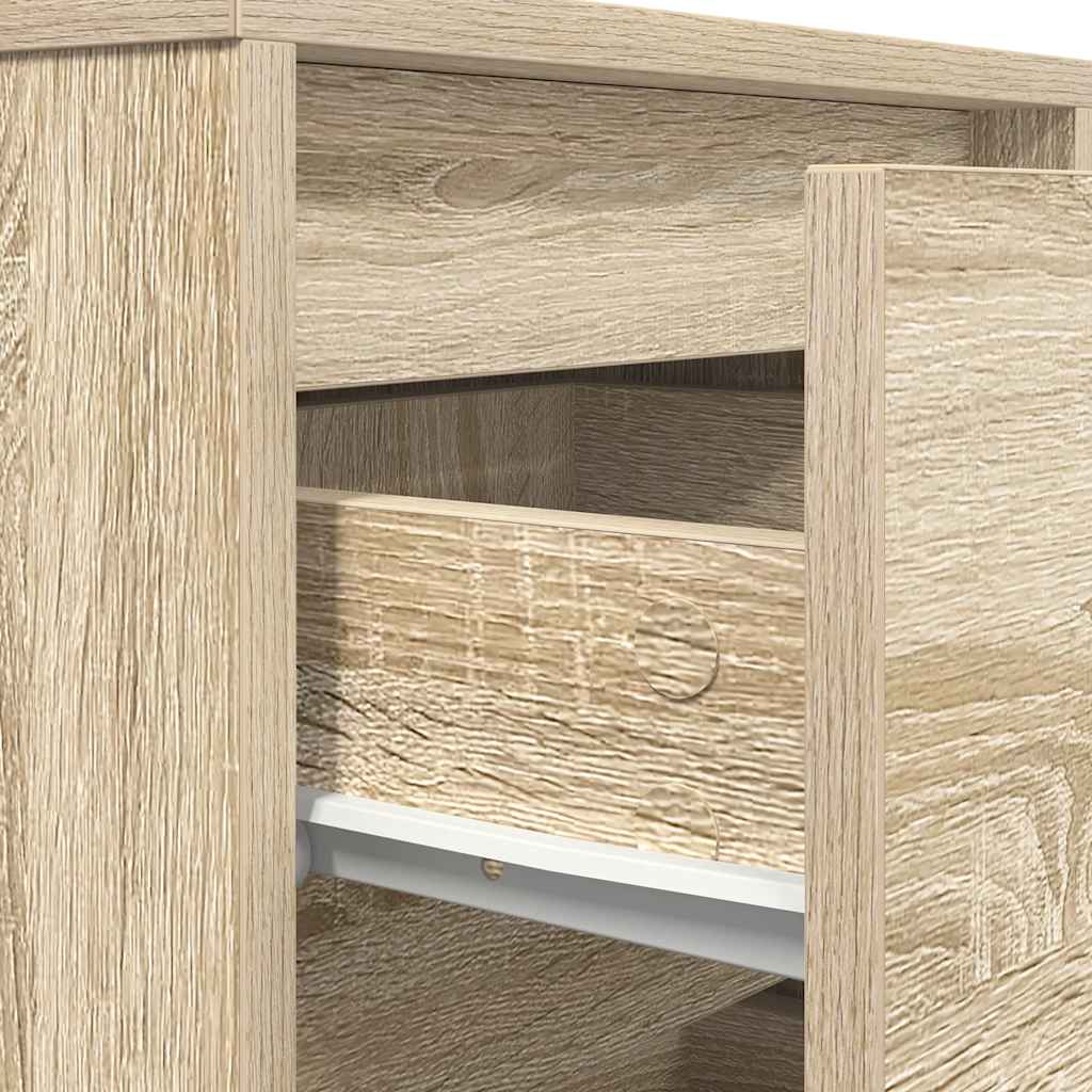 Nightstands with LED Lights 2 Pcs. Sonoma Oak 38x34x50 cm