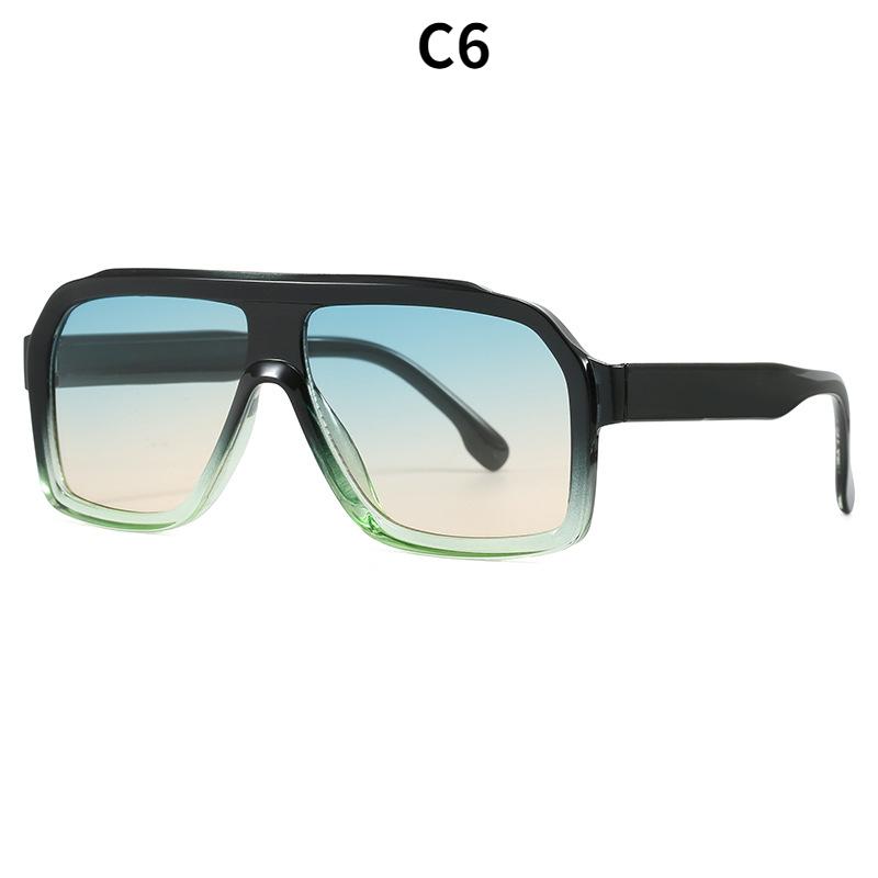 Women's sunglasses, retro large-frame square sunglasses, male and female pilot sunglasses.
