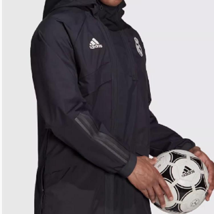 Adidas Real Madrid Football Series Hooded Jacket Men Outerwear Black GR4275