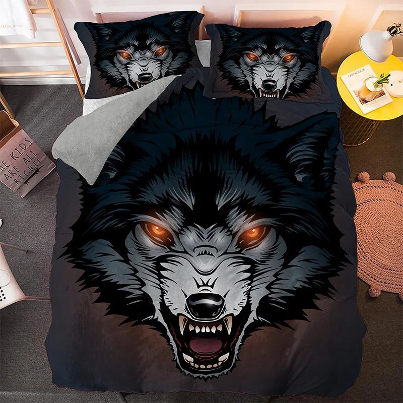 Fashion Wolf Pattern Bedding Sets Animal Duvet Cover Set Queen King Size Quilt Covers With Pillowcase
