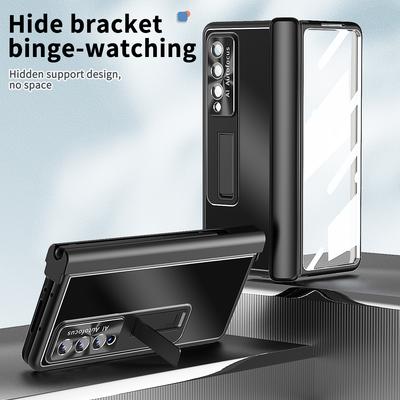 Anti -Drop Aluminum Kickstand Protective Case For Samsung Galaxy Z Fold 4 Fold4 Fold3 Fold 3 Zfold4 Glass Film Coque Funda