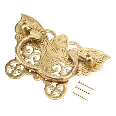 Antyczny uchwyt do szafki 92x60mm Styl vintage Klasyczny Poziomy w kształcie nietoperza Mosiężne uchwyty do szuflad dla