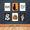 Halloween Pumpkin Black Cat Ghost Thriller Poster Print Fall Art Wall Abstract Skeleton Quote Canvas Painting Room Home Decor