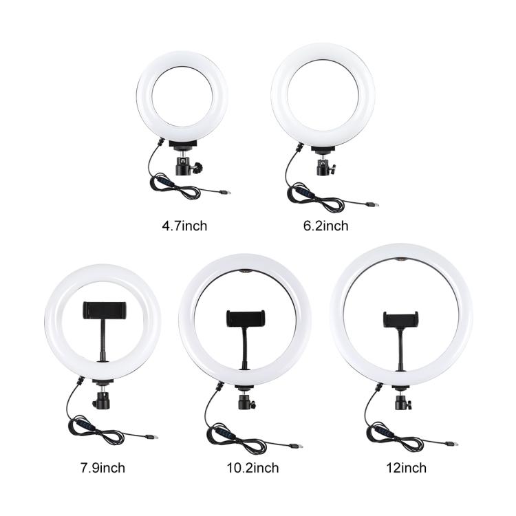 PULUZ 10.2 Inch 26cm USB 3 Modes Dimmable LED Ring Vlogging Selfie Beauty Photography Video Lights with Tripod Ball Head & Phone Clamp