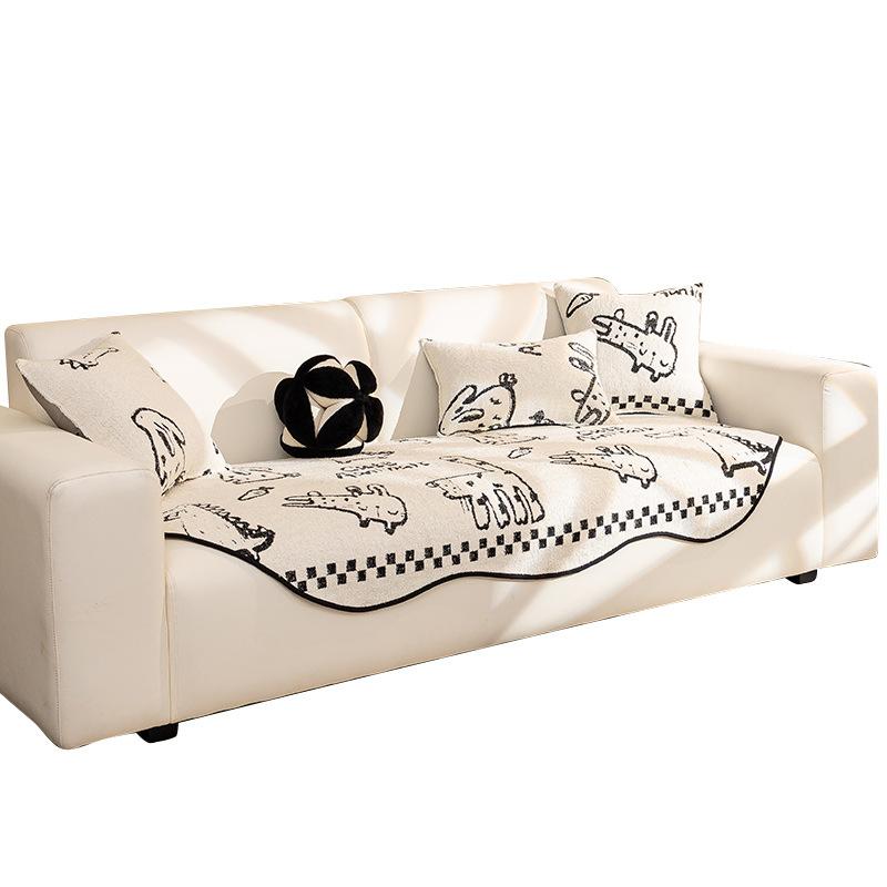 Autumn And Winter Sofa Cushion  New Non-Slip Plush Straight Row Sofa Cover Cloth Special-Shaped Thickened Leather Sofa Seat Cushion