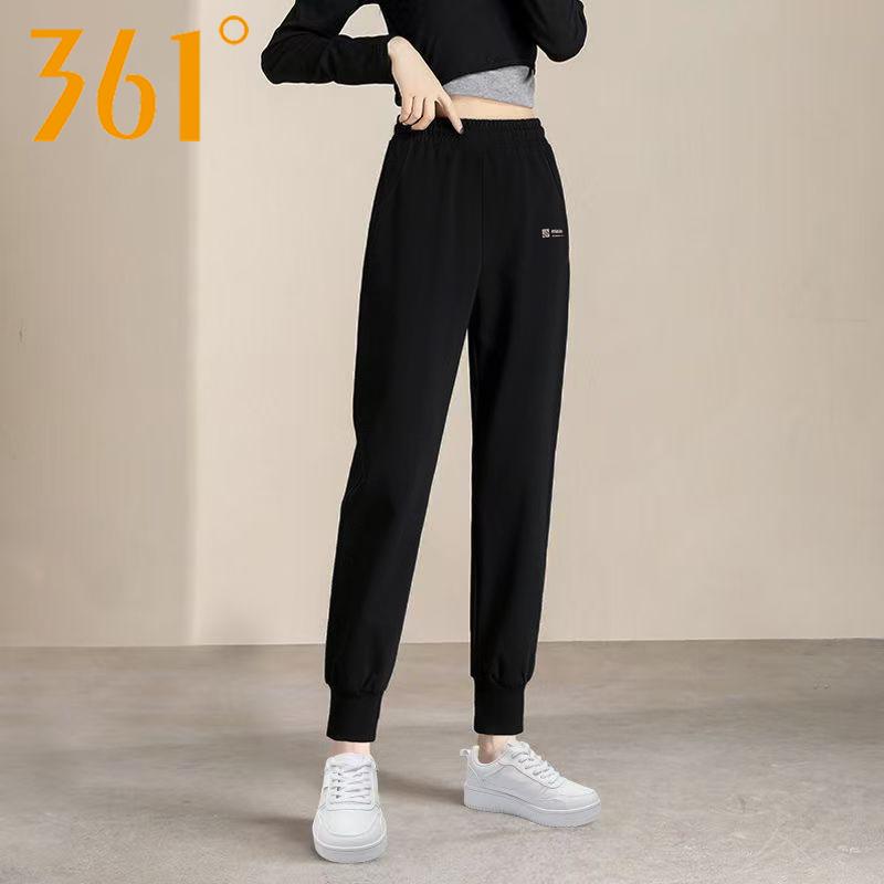 361 Degrees Sports Pants Female Summer Loose Casual Jogger Pants Knit Breathable Ankle-Tied Pants Thin Women's Pants