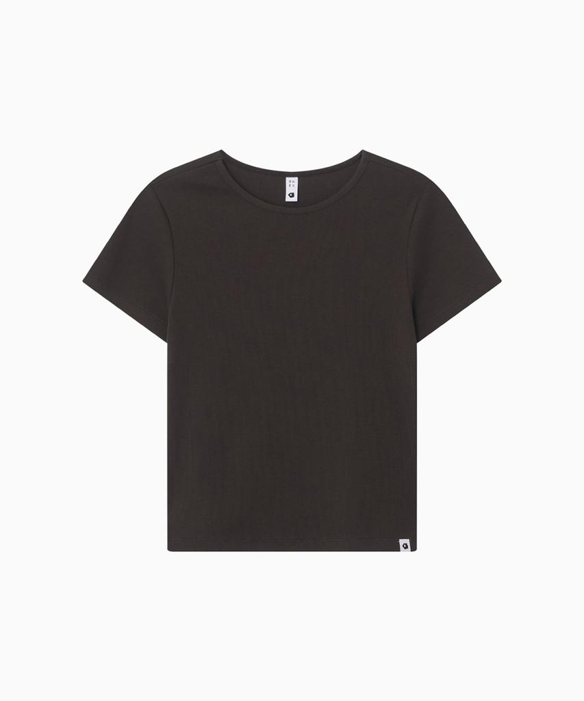 Ohesio Basic Slim Ribbed T-Shirt, Brown