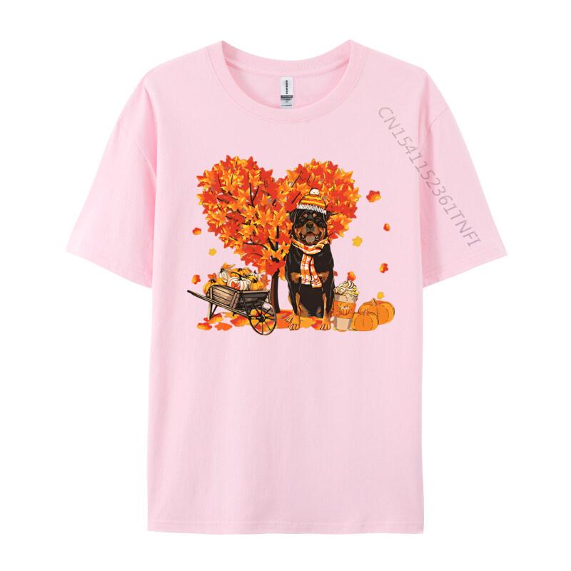 Rottweiler Rottie Autumn Tree Fall Tshirt Unisex Printed Tshirts Gifts Tees Shirt Male Cotton Clothing