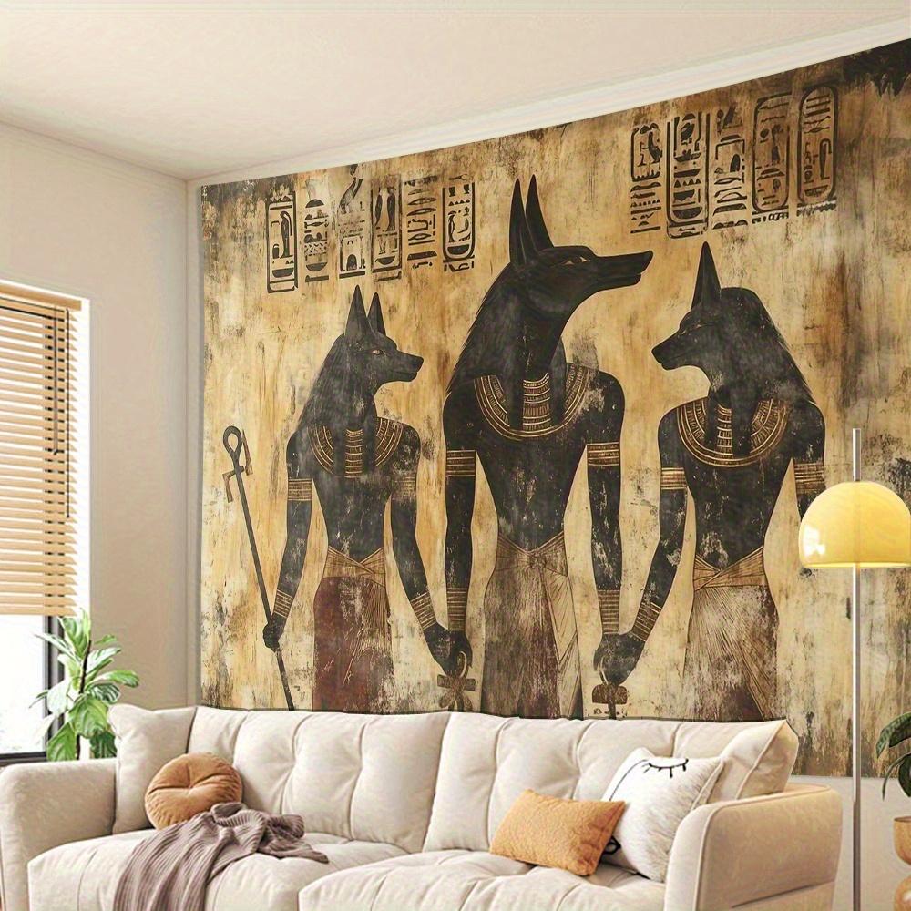 VIKAMA Ancient Egypt Anubis Tapestry Vintage Mural Background Cloth Living Room Background Wall Room Decoration