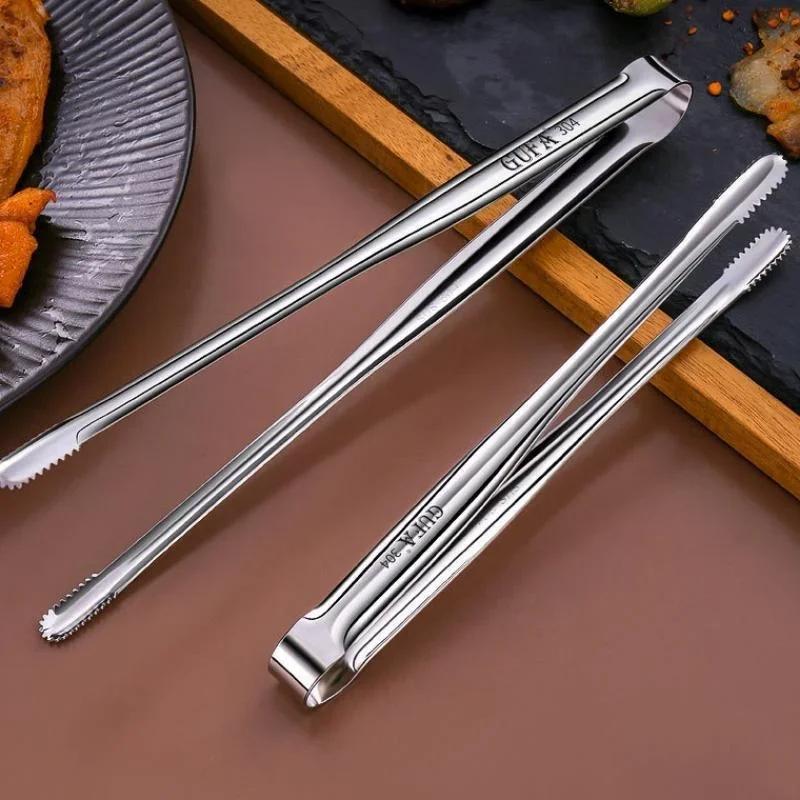304 Stainless Steel Barbecue Clip BBQ Tools Japanese Bread Food Steak Extended Kitchen Gadget Household Outdoor Accessories