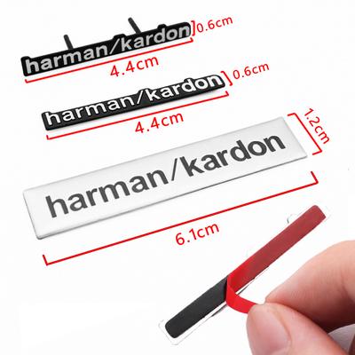 4/2 pièces de haute qualité Métal harman/kardon Style de voiture Hi-Fi Haut-parleur audio Haut-parleur Badge Emblème stéréo Autocollant Décorer Accessoires