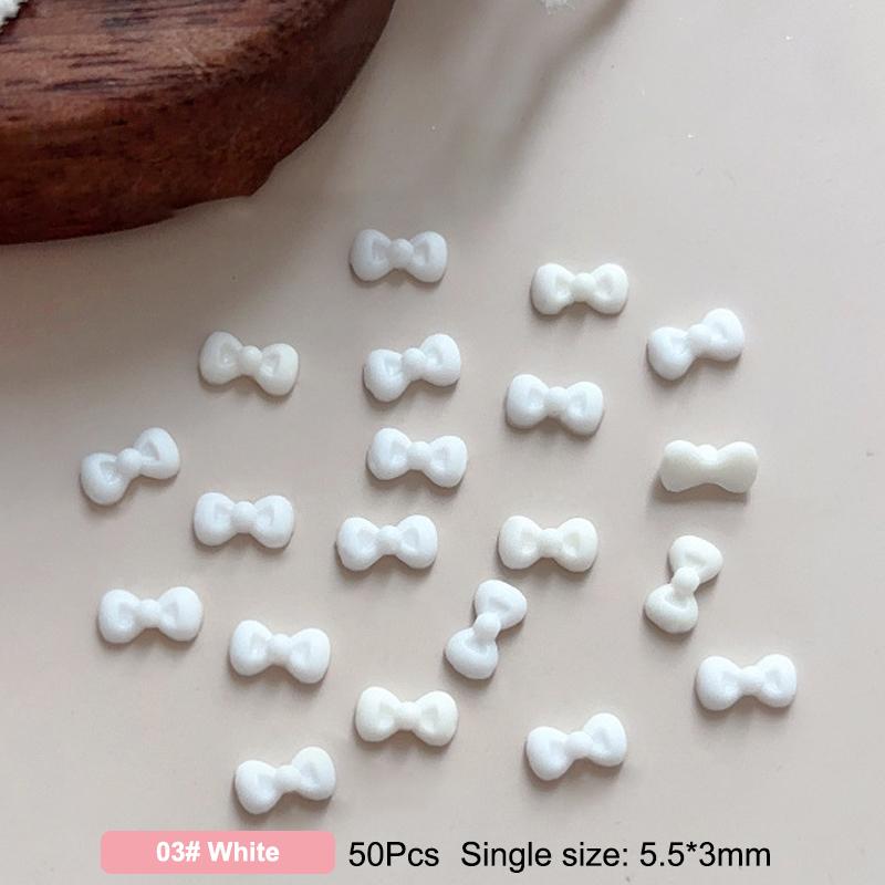 

50 Pcs S/L Bow Nail Charms Cartoon Tie Nails Art Decoration Accessories Mini Korean Diy Nail Parts Supplies Diy Manicure S