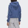 Adidas Originals Casual Sports Fleece Lined Hooded Cropped Coat Women's Blue GN2812