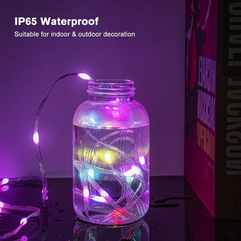 RGB String Light String Waterproof Multi-color APP and Remote Control for Party Outdoor Camping Bedroom Christmas Decoration