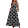 Women's Polka Dot Print Short Sleeve Midi Dress with Pockets for Beach Vacation and Casual Summer Wear