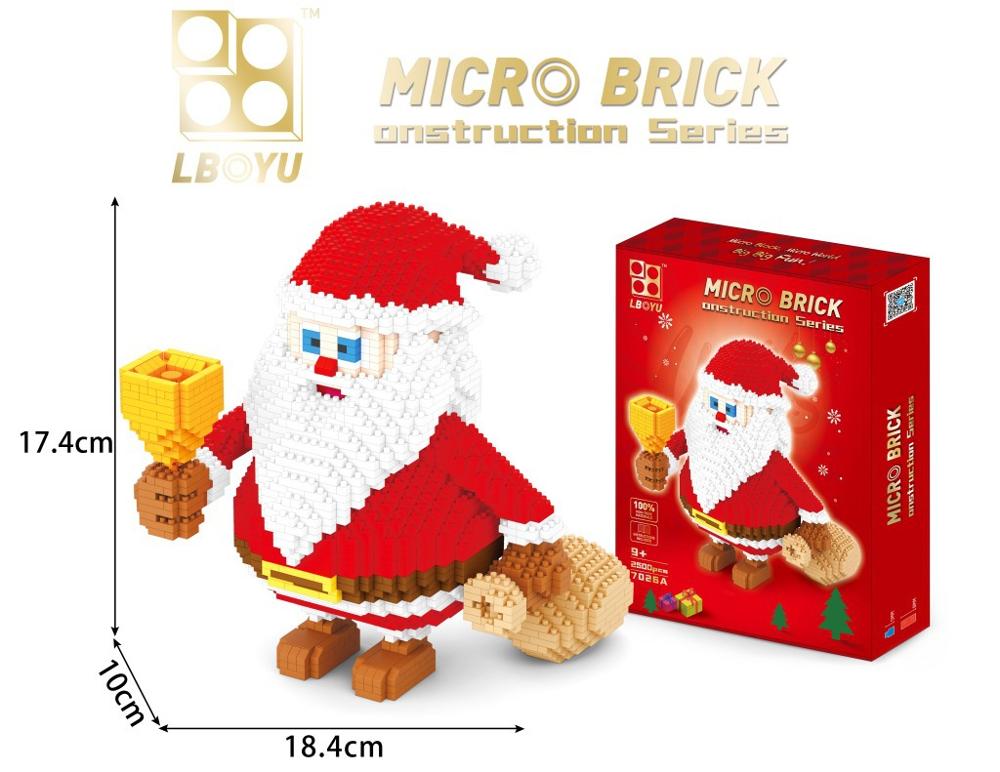 698pcs+ Christmas Santa Claus Building Blocks Snowman Figure Church Tree Deer Mini Bricks Toys for Children Christmas Gift