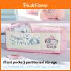 Canvas Student Multi Layer Pen Case With Large Capacity And Star Cutouts For School Supplies