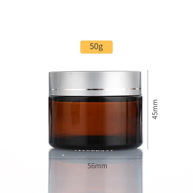 Braunes Glasauge und Gesichtscreme-Tiegel - Lichtgeschützt, Versiegelt, Verdickter Hautpflegebehälter.