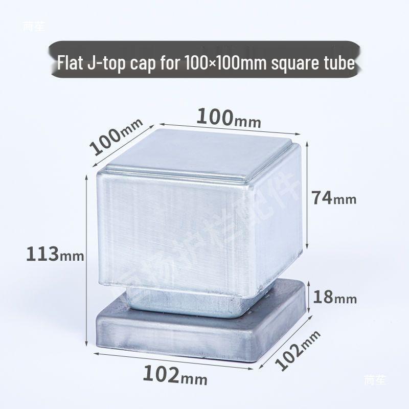 Wrought Iron Square Pillar Cap for Balcony Handrail and Fence Beautification