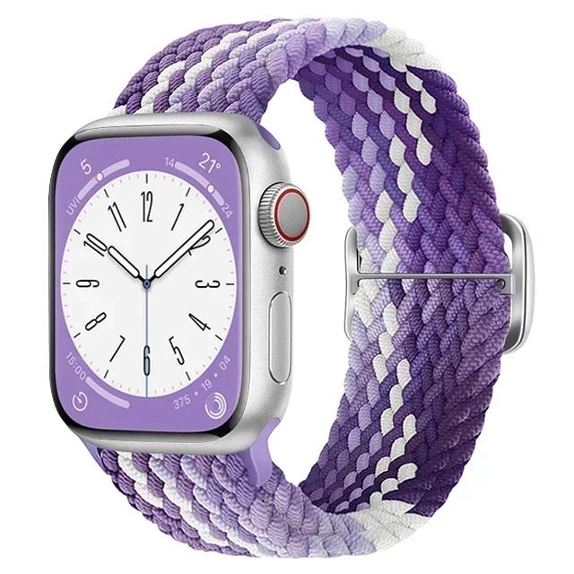 Nylon Strap for Apple Watch Ultra 2 Band 49mm 40mm 44mm 41mm 38 45mm Elastic Braided Loop Bracelet IWatch Series 9 8 7 6 SE 5 4