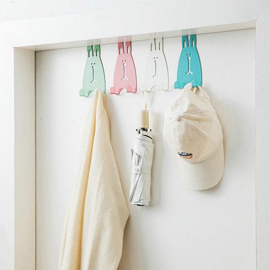Punch Free Strong Load-bearing Wardrobe Hanger Cartoon Rabbit Door Back Hook Household Supplies