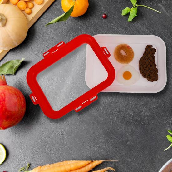 2Pcs Food Preservation Trays Reusable Food Storage Container with Lid Vacuum Sealed Stackable Tray for Picnic Travel