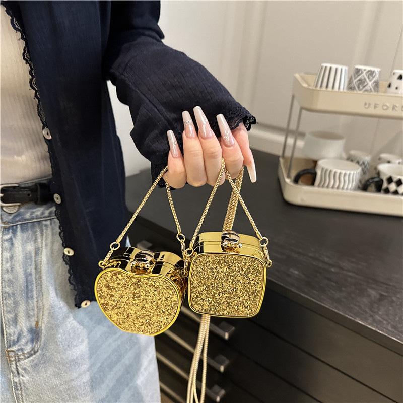 Acrylic Mouth Red Envelope 2025 New European and American Sequined Shoulder Bag Women's Versatile Chain Crossbody Mini Box Bag