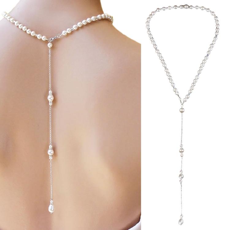 Backdrop Necklace Long Body Chain Pendant Backless Dress Decor for Women Girls